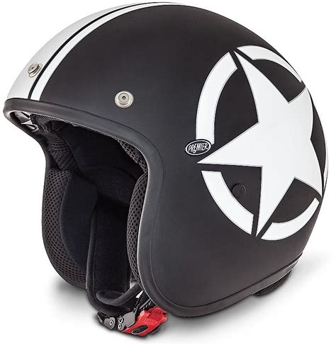 Casque Moto Jet Premier Le Petit Classic Star Bm Matt Black Vente En