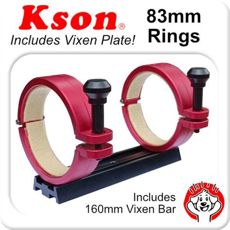 Kson 83mm Telescope Rings For 80mm Or Similar Ota With 120mm Vixen Plate