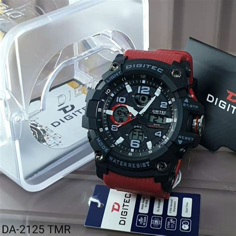 Jam Tangan Pria Water Resistant Digitec Original Dg Double Time