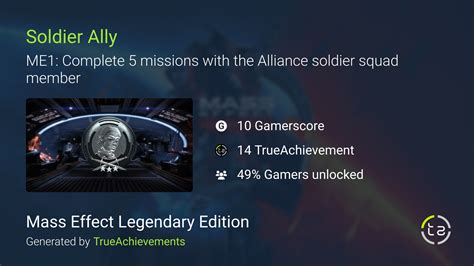 Soldier Ally Achievement In Mass Effect Legendary Edition