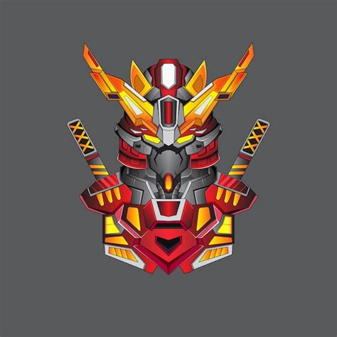 Premium Vector Gundam Warrior Ninja Costum Robotic Design With Modern