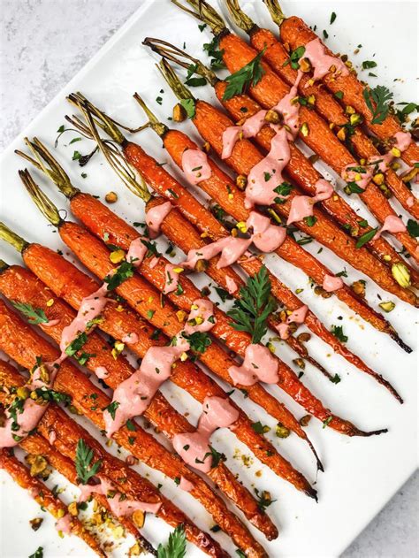 Maple Roasted Carrots With Ginger Beet Tahini Sauce Vegan Gluten Free • Daisybeet