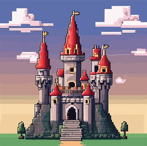 Download Ai Generated Castle Pixelated Royalty Free Vector Graphic