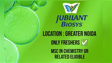 Jubilant Biosys Hiring Only Freshers Msc Jobs Career Jobs At Noida