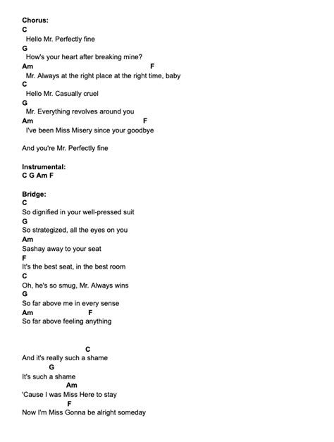 Mr Perfectly Fine By Taylor Swift Fearless Taylors Version From