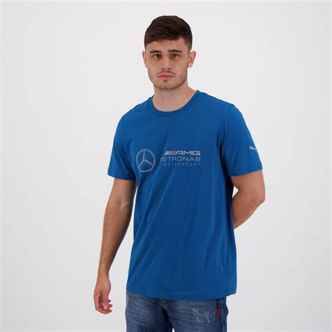 Camiseta Puma Mercedes Amg Petronas Logo Tee Azul Futfanatics