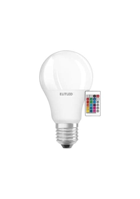 Elitled Renk De I Tiren Led Ampul W Rgb Uzaktan Kumandal Led