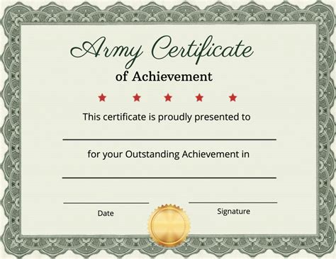 Free Printable Military Certificate Of Appreciation Template Free