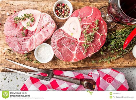 Fresh Veal Shank Slices Stock Photo Image Of Preparation 102999214