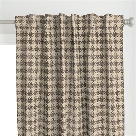 Houndstooth Curtain Panel Classic Geo By Candyjoyce Rustic Classic