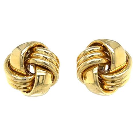 Tiffany and Co. 18 Karat Gold Tiffany Twist Knot Stud Earrings at ...