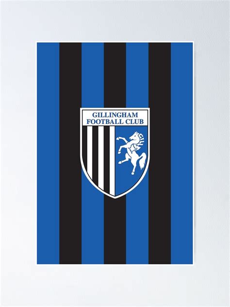 Gillingham Fc Logo Stripes Poster For Sale By Etchedclothing