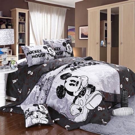 Storeturco Mickey And Minnie Mouse King Queen Adults Cartoon Bedding Set 100 Cotton Bed Sheet