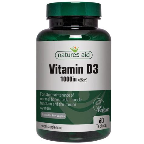 Natures Aid Vitamin D3 1000iu Vegan Natures Aid