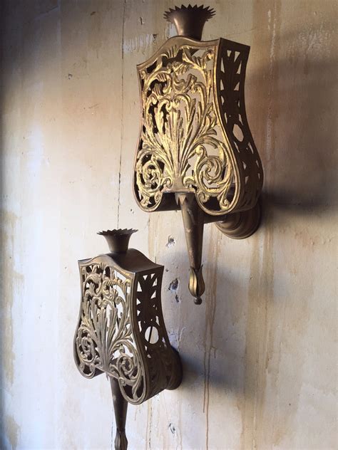 Pair of Italian Brass Wall Sconces - Mercato Antiques - 6