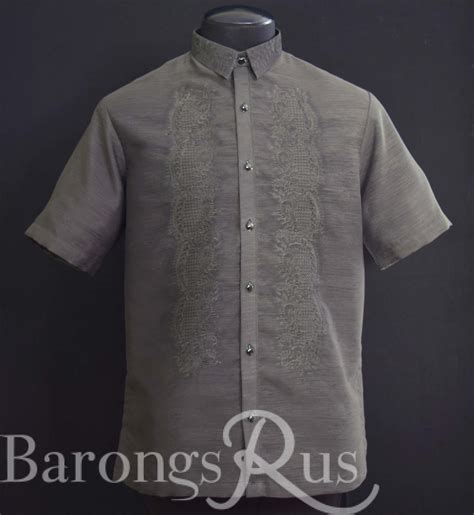 Short Sleeves Black Barong Tagalog B Barongs R Us