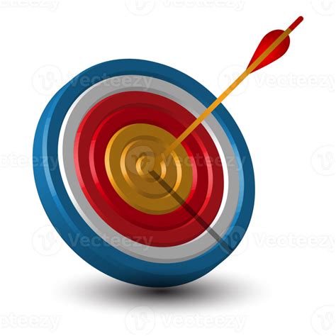 3d Realistic Bullseye Target Icon Arrow Dart Targeting Symbol Archery