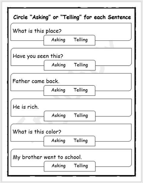 Asking And Telling Sentences