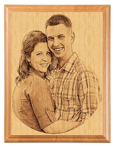 Wood Plaque Laser Portrait