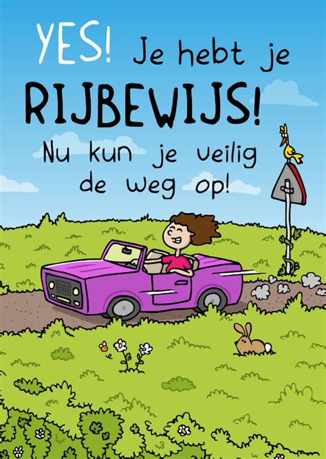 Felicitatie Rijbewijs Veilig De Weg Op Kaartje Go