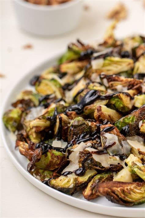 Restaurant Style Air Fried Brussel Sprouts With Balsamic Glaze Recipe