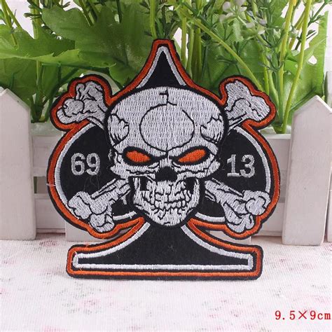 Punk Rock Music Band Patches Skull Iron On Cheap Embroidered Patches For Clothing Stickers Biker ...