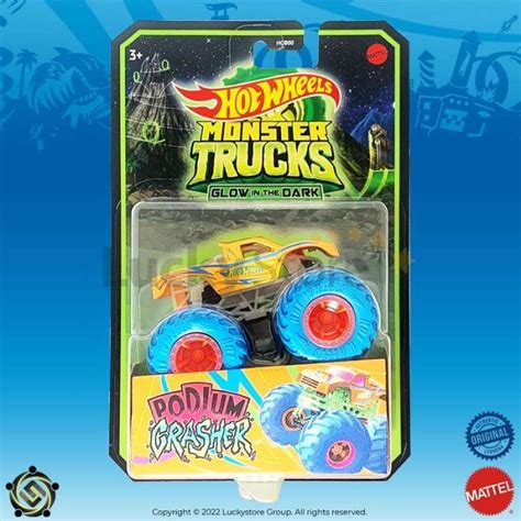 Jual Hot Wheels Monster Trucks Glow In The Dark Podium Crasher Di Seller Luckystore Group