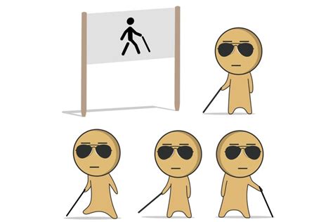 Blind Man Clipart Characters Clipart Instant Download