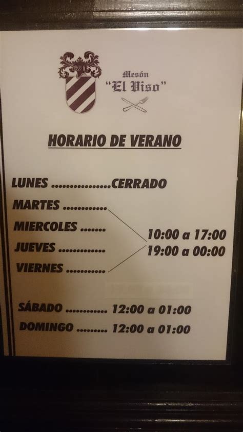 Carta del restaurante Mesón El Viso Gumiel del Mercado