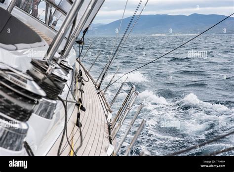 Sailing Yacht In The Mediterranean Stock Photo Alamy