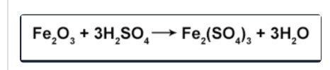 Solved Fe2O3+3H2SO4→Fe2(SO4)3+3H2O | Chegg.com