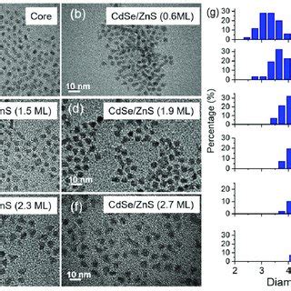 TEM Images Of A CdSe Core And B F CdSe ZnS Core Shell NCs With