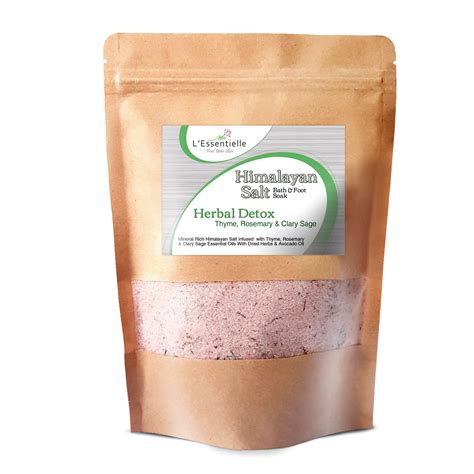 Himalayan Pink Bath Salt Soak 500g Herbal Detox With Thyme Rosemary