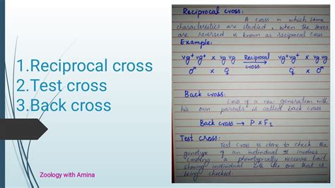 Difference Between Reciprocal Cross Test Cross And Back Cross In