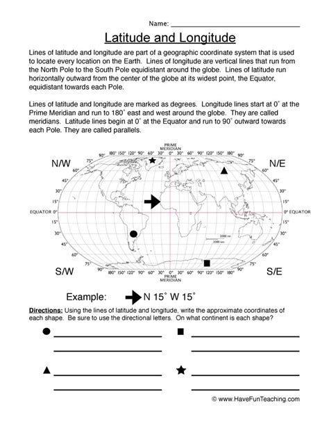 Using Latitude And Longitude Worksheet Worksheets Library