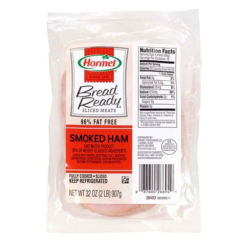 Hormel™ Bread Ready™ Smoked Ham And Water Sliced 05 Oz Per Slice