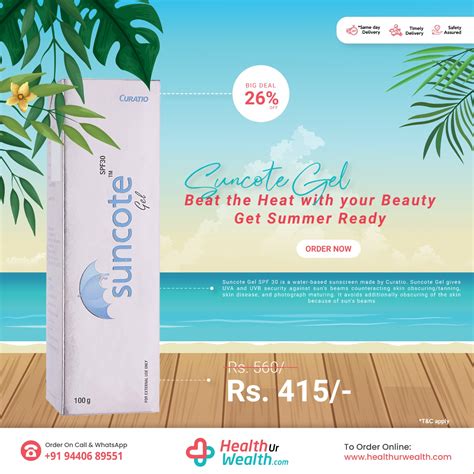 Buy Suncote Gel SPF 30 100gm Online At Best Price In Hyderabad