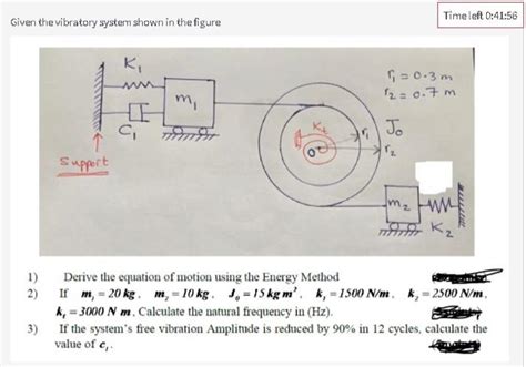 Solved Time Left Given The Vibratory System Shown In Chegg