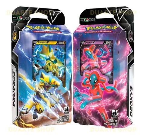 Kit 2 Decks Pokémon Cartas Baralho Batalha Deoxys Zeraora V Frete Grátis