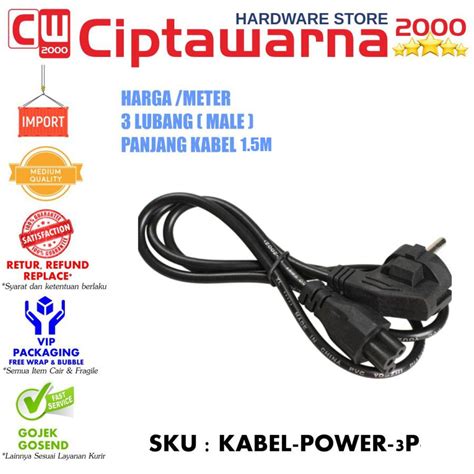 Jual Kabel Power Adaptor Laptop Notebook 3 Lubang 1 5m Tebal Shopee Indonesia