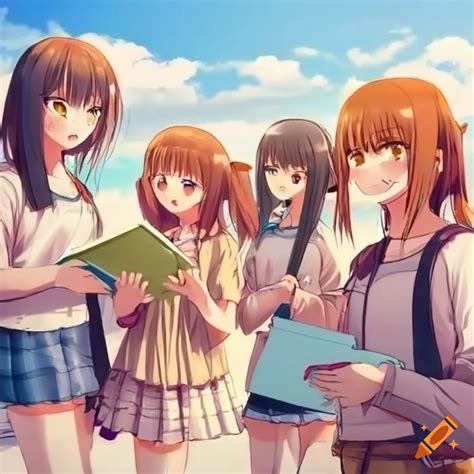 Anime Girls Enjoying A Book Market Outdoors On Craiyon