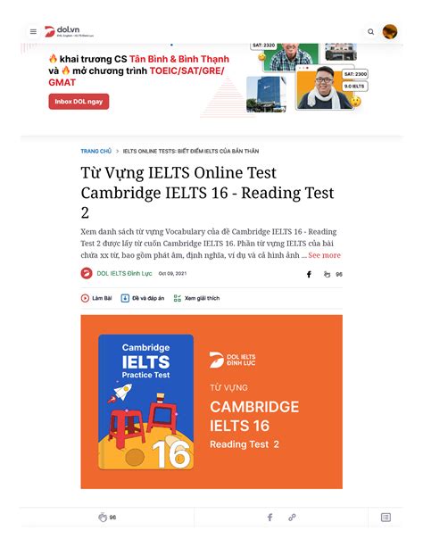 Từ Vựng Ielts Online Test Cambridge Ielts 16 Reading Test 2 Ielts