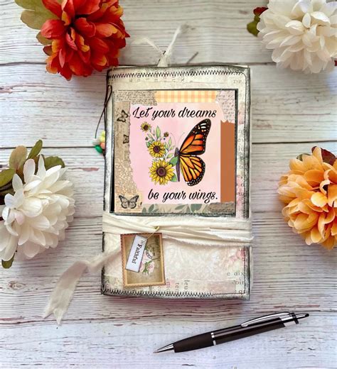Butterfly Writing Journal Naked Junk Journal With Coffee Dyed Paper