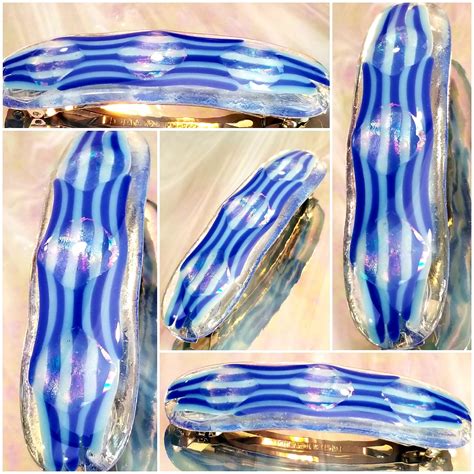 For Super Thick Hair Hand Set Glass Stringers Art Glass D Depth Blue