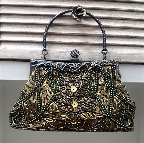 Bronze Beaded Bag Bags Beaded Bags Evening Bags