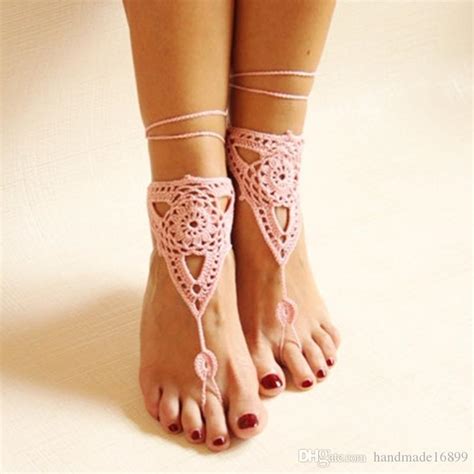 Nude Crochet Bohemian Barefoot Sandals Perfect Foot Jewelry For Bridesmaids Yoga Beach