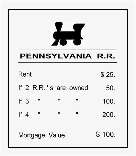 Monopoly Card Pennsylvania R. R. Mixed Media by Jas Stem - Pixels