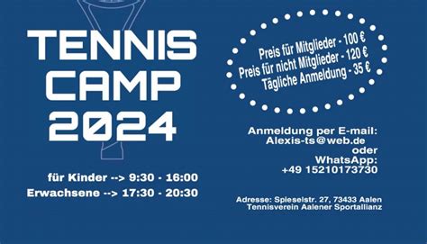 Pfingst Und Sommertrainingscamps Der Tennisabteilung Aalener