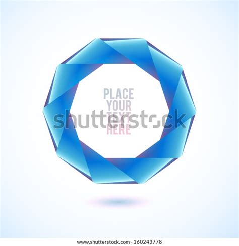 Blue Decagon Shape On White Background Stock Vector Royalty Free