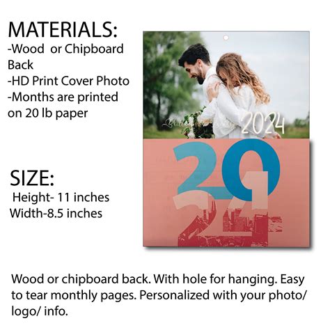 Calendar Calendar 2024 Couple Calendar Custom Calendar Custom